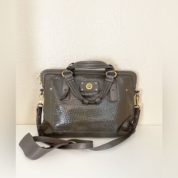 Marc Jacobs embossed gray patent leather laptop purse bag - Picture 14 of 14